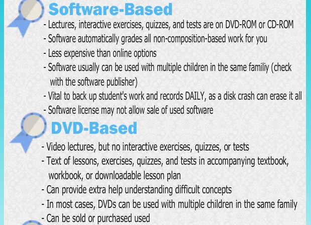 Software-based curriculum and DVD-based curriculum