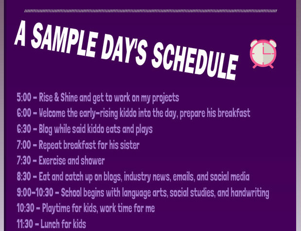 Sample work/homeschool morning schedule